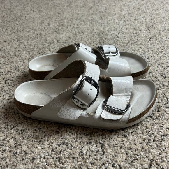 Birkenstock Arizona Big Buckle White Sandals EU 39 Size 8-8.5 - Picture 1 of 6